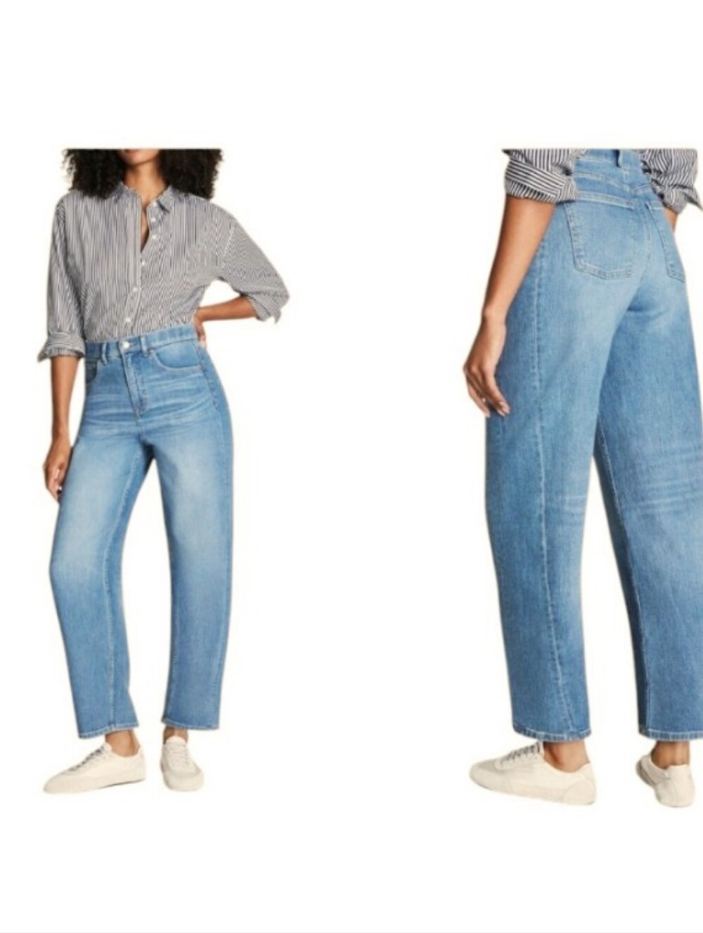 Spanx Barrel Leg Jean Medium Blue Size L Tall
